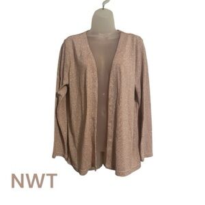NWT  GORGEOUS  BLUSH/LIGHT ROSE  Open-Front Cardigan   LARGE   #Q